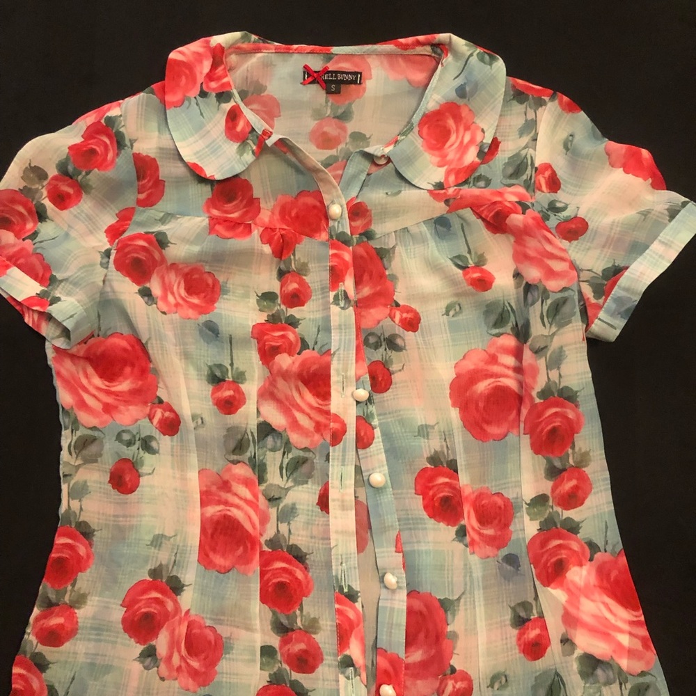 Hell Bunny floral top, Small